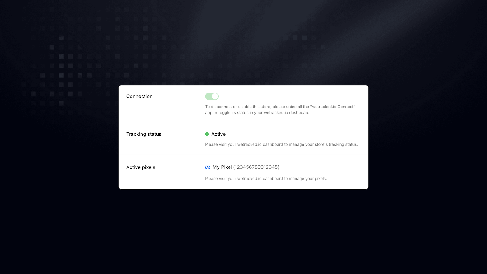 connected and tracking