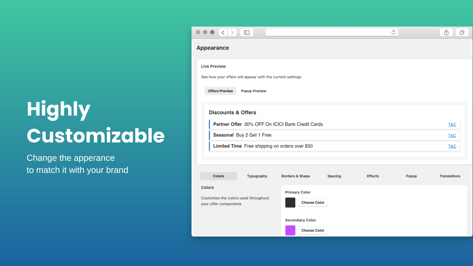 Highly customizable app settings lets you configure easily.