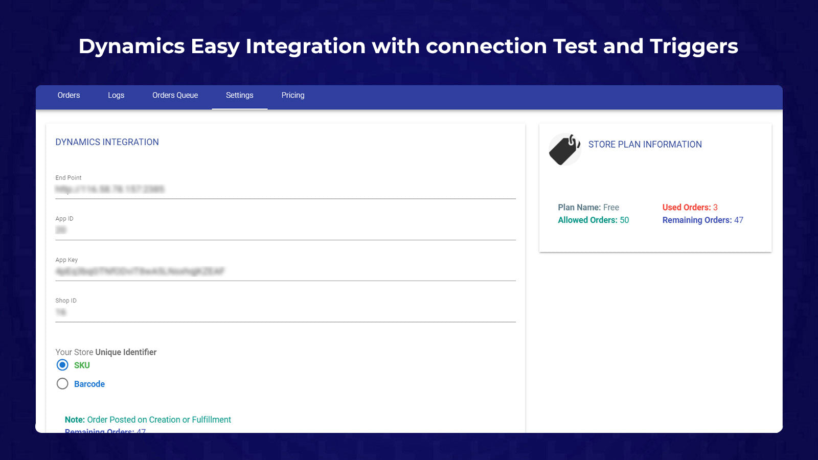 Integrations Screen