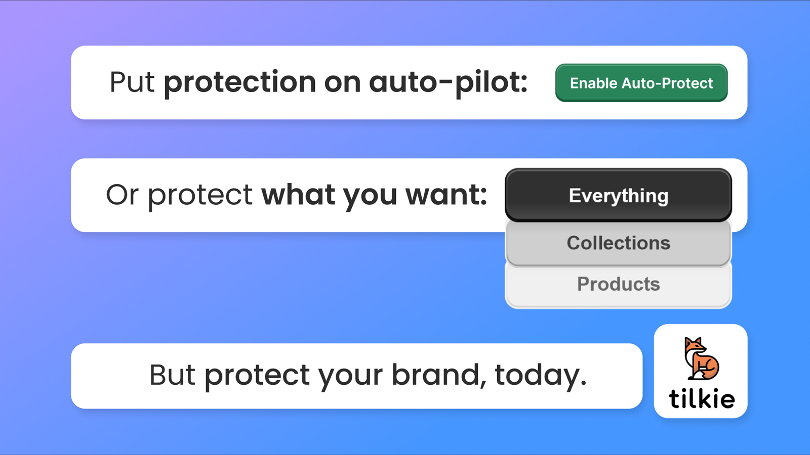 Protect products, images, categories, or everything