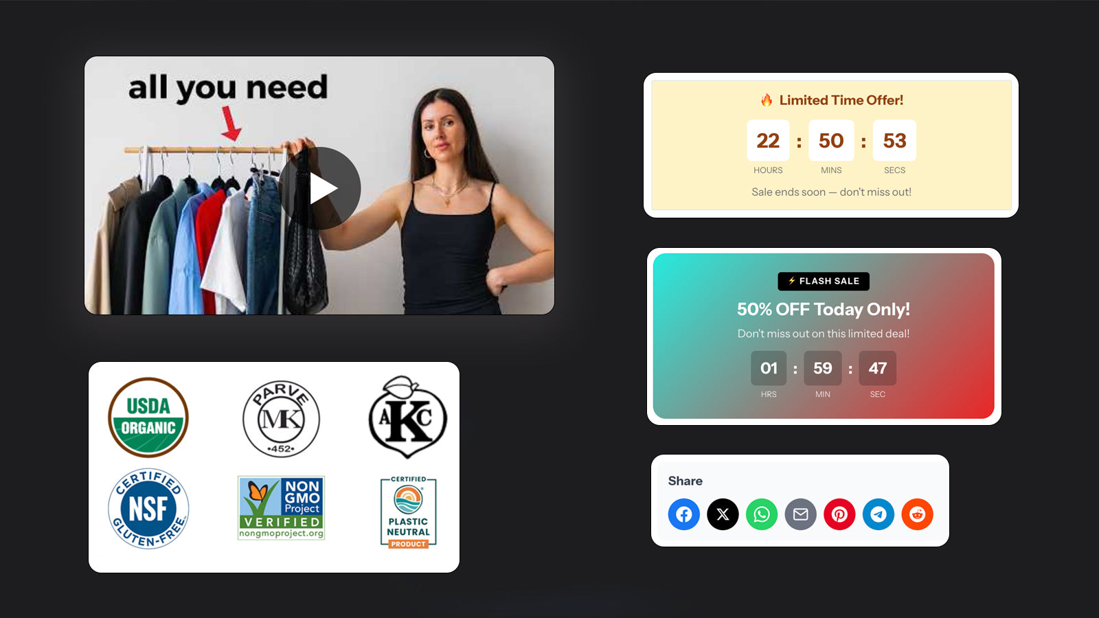 Add videos, certificates, flash sale banners etc in Sumo app