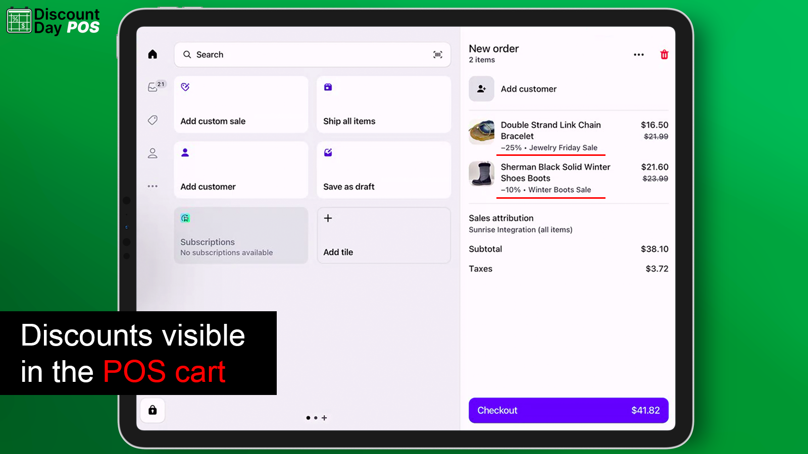 View discount amount and sale name in the POS cart 