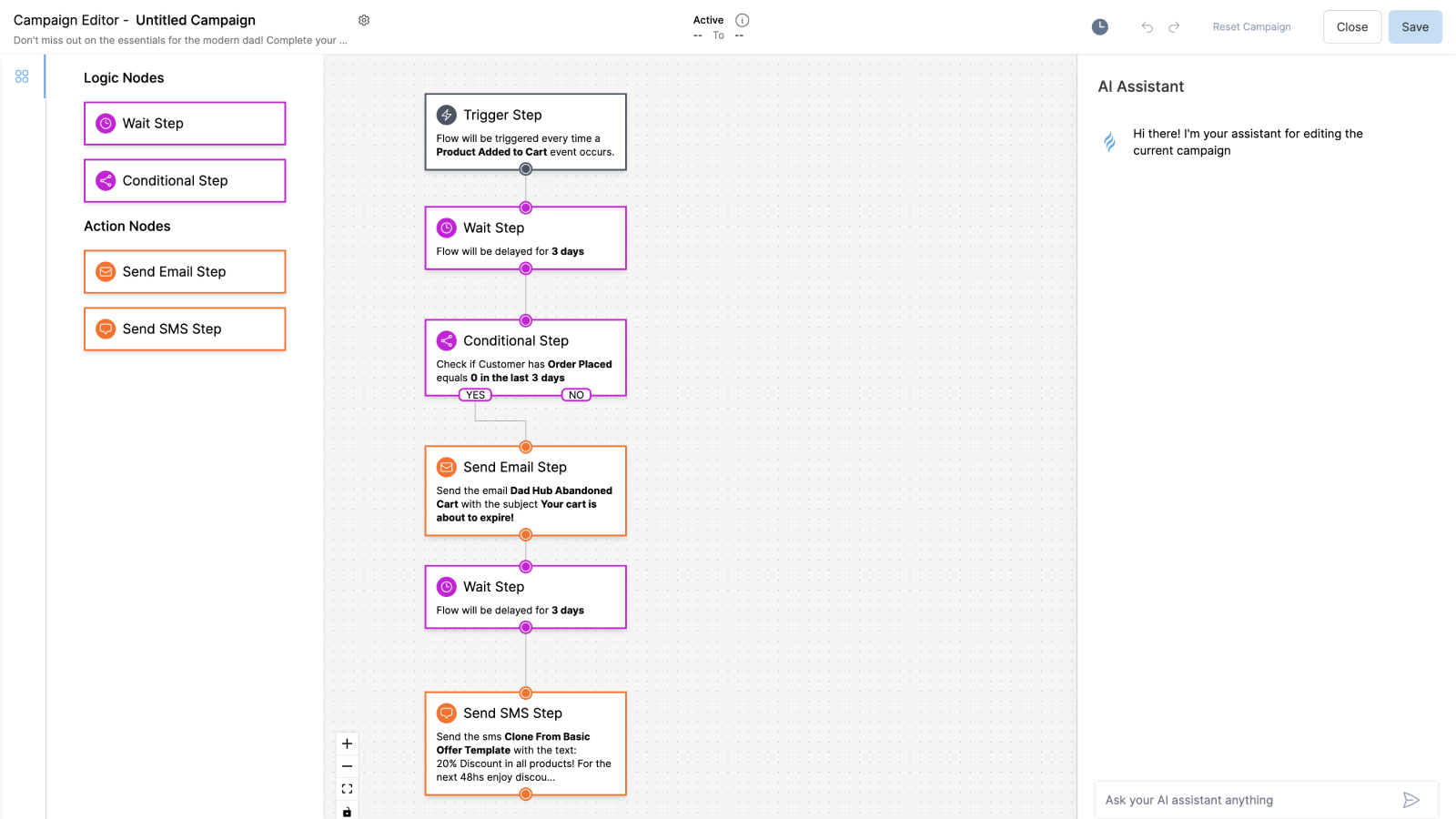 Create email & SMS campaigns