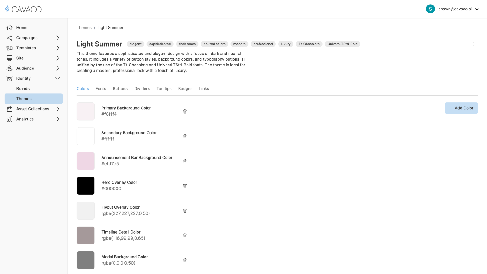 Create any custom theme for all of your marketing.