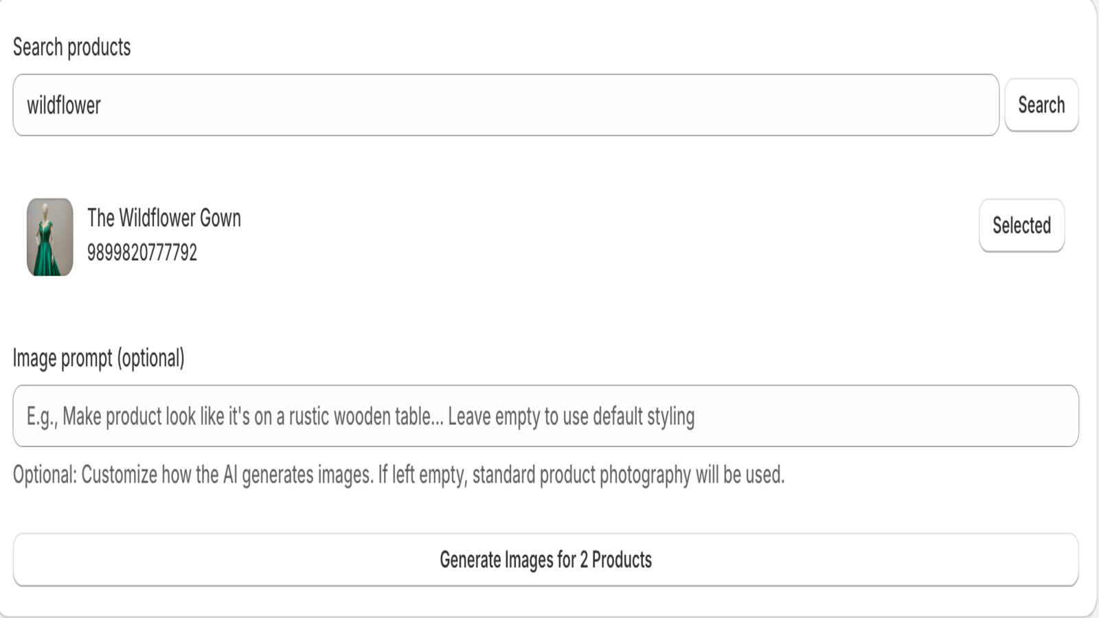 Search/Select A Product