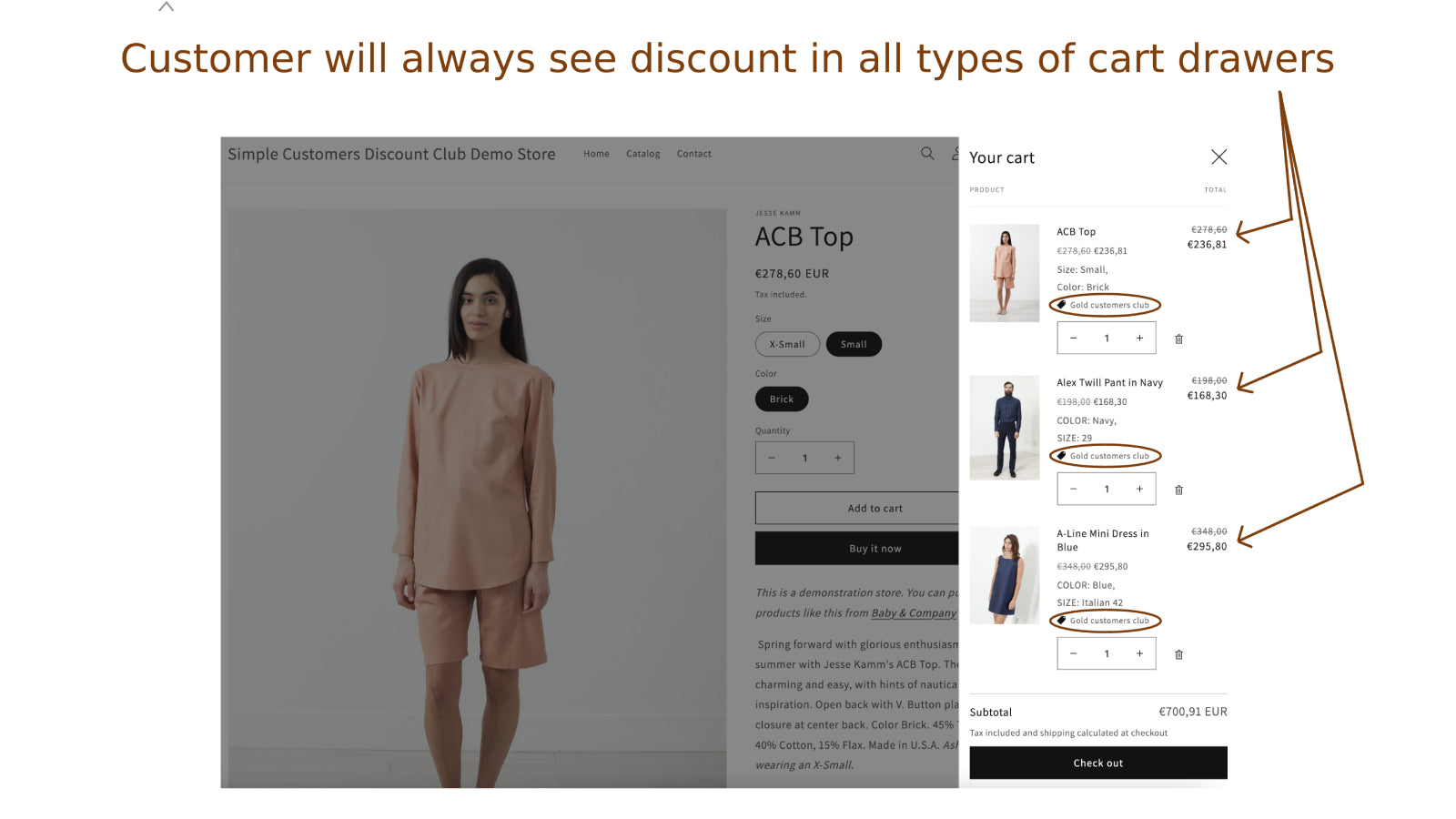 Customer will always see discount in all types of cart drawers