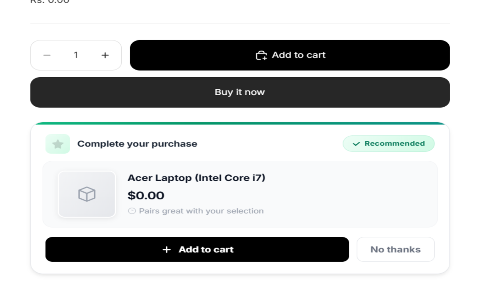 upsell store frontend
