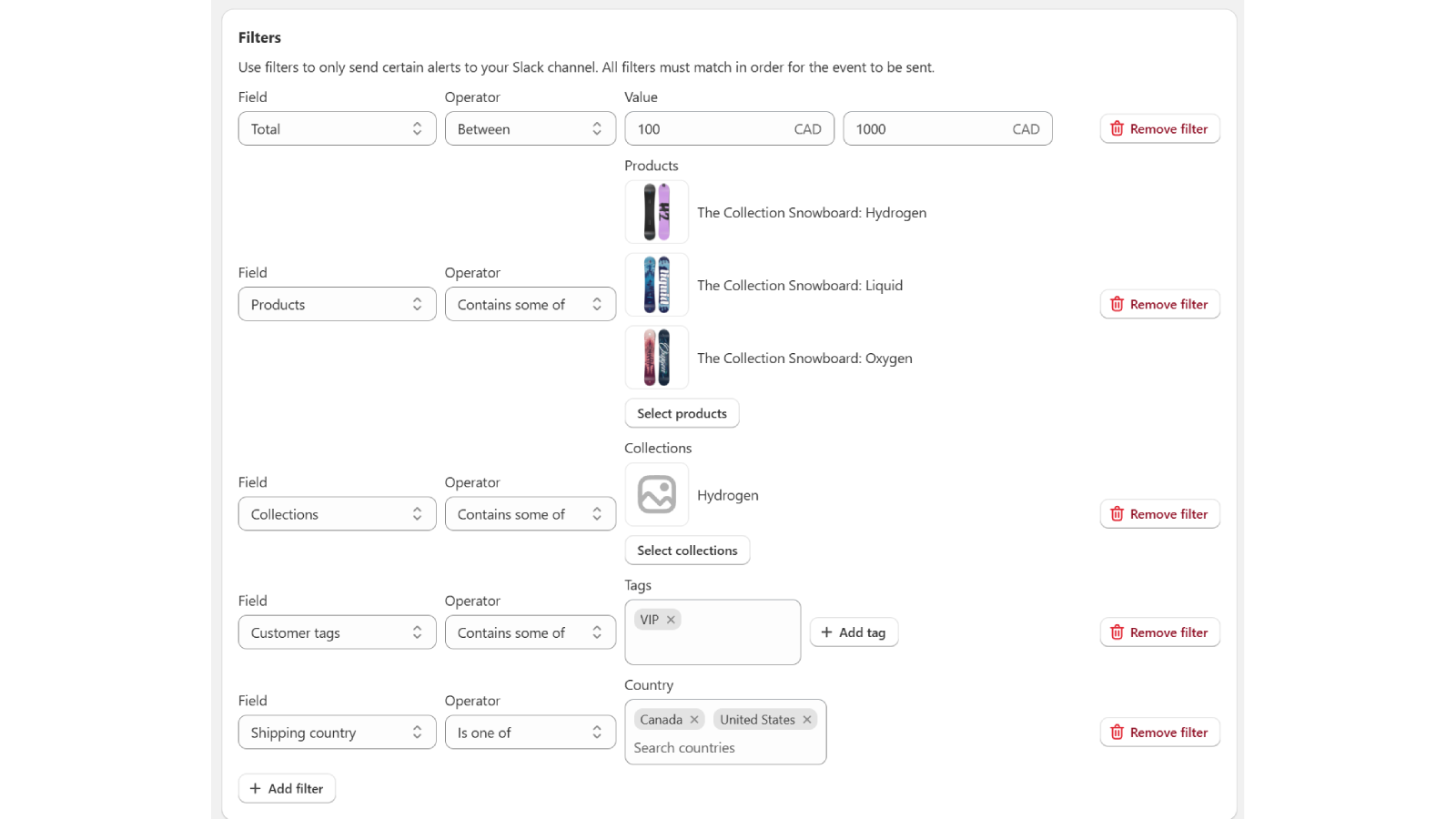 Neutek Slack Alerts Create Alert Filters