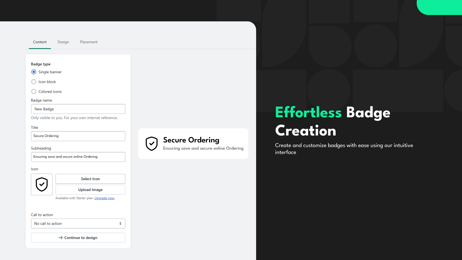 User-friendly interface for creating custom badges and banners.
