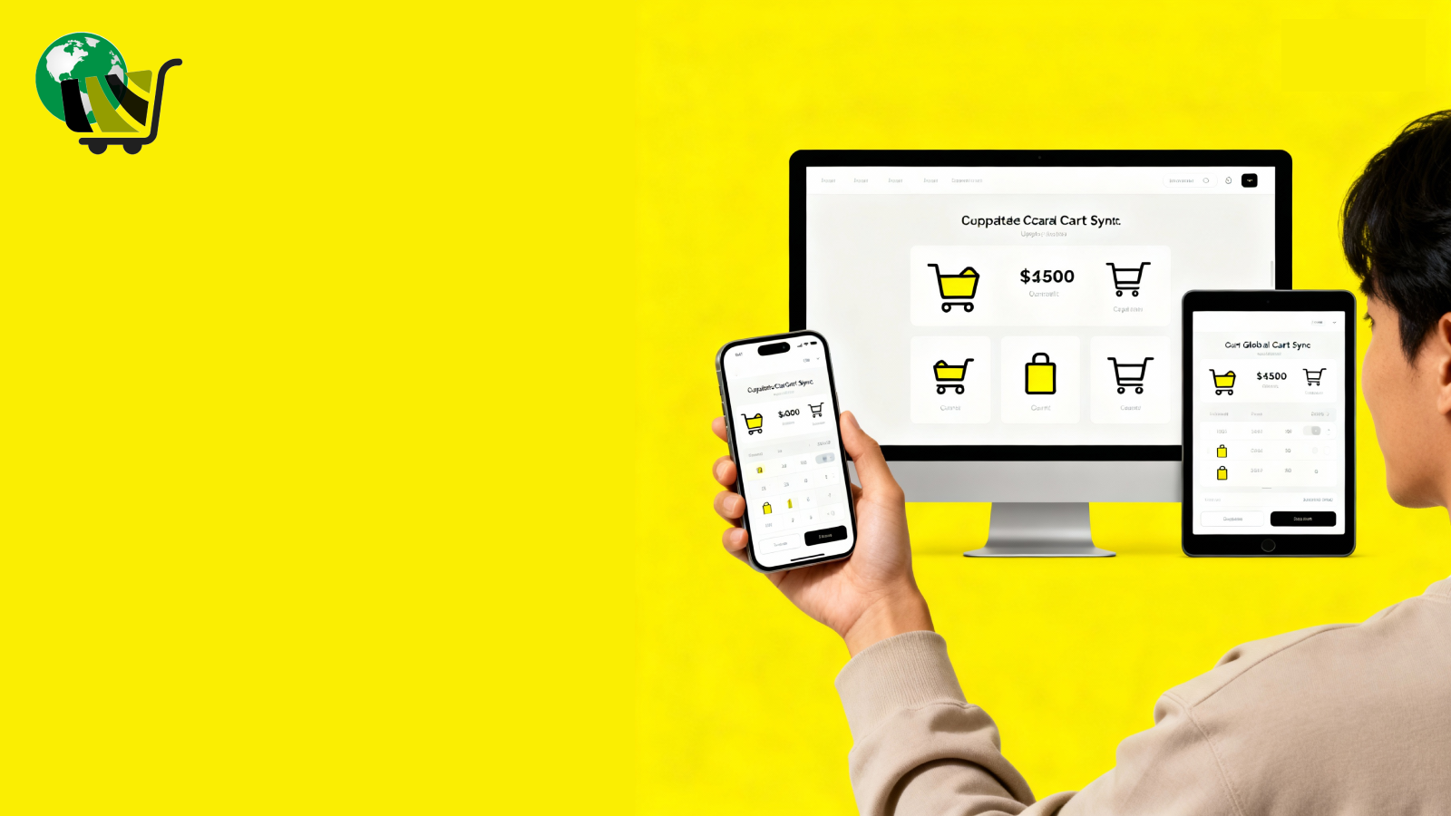 Synchronized carts on phone, tablet, and laptop.