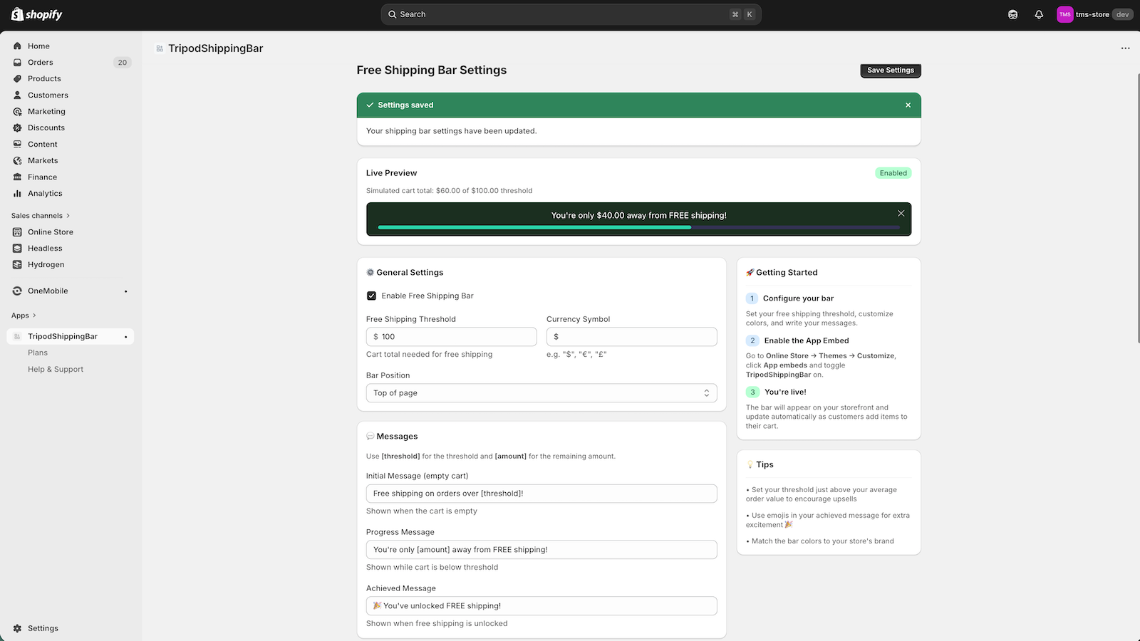 app support page