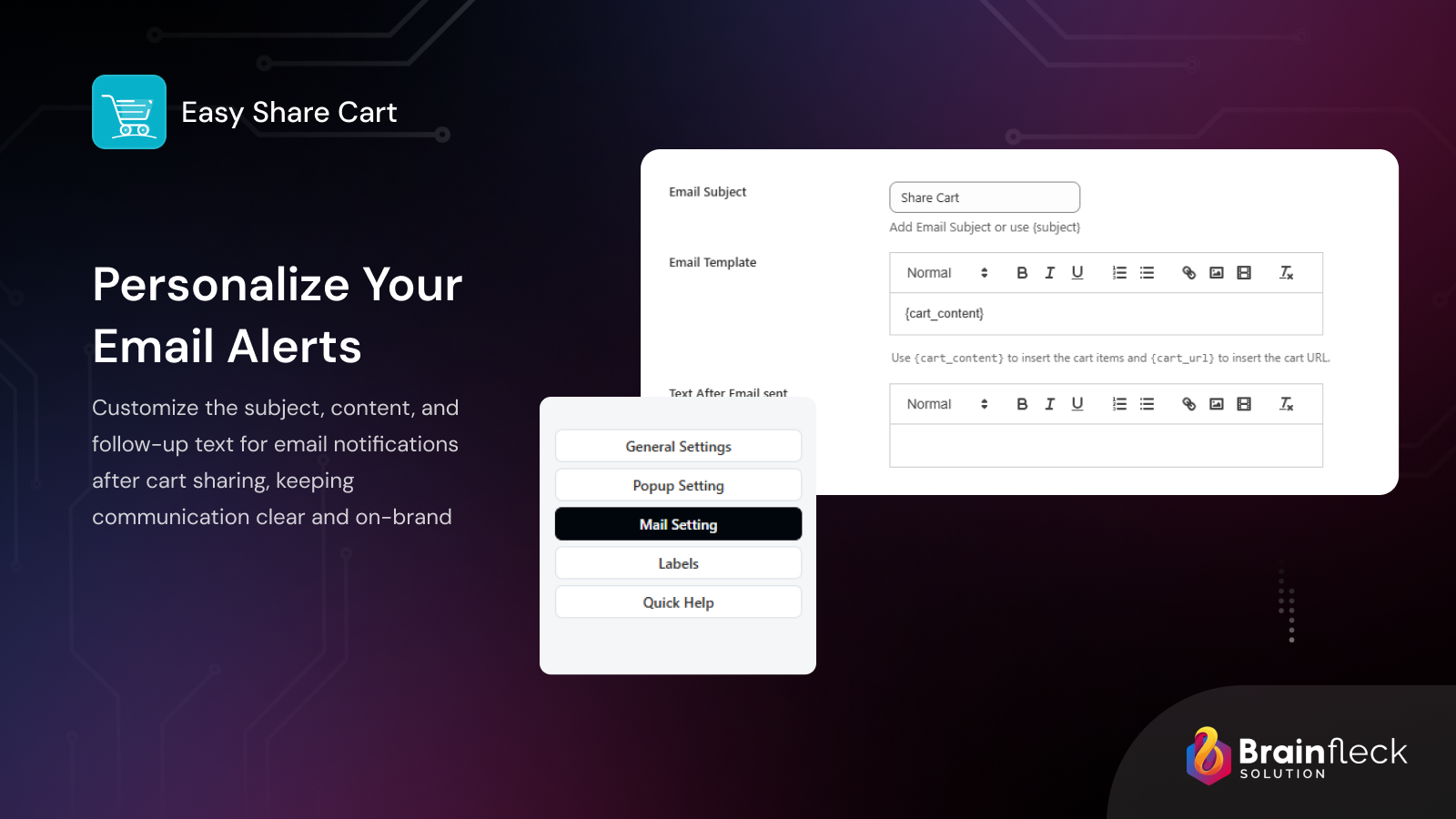Easy Share Cart – Personalize email alerts with custom templates