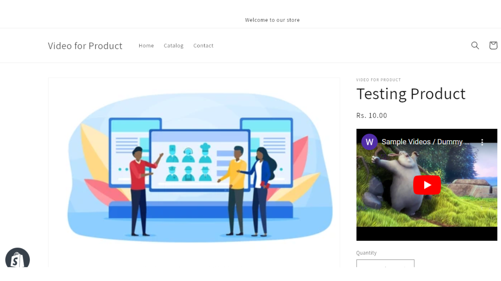 Custom video showing on single product page.