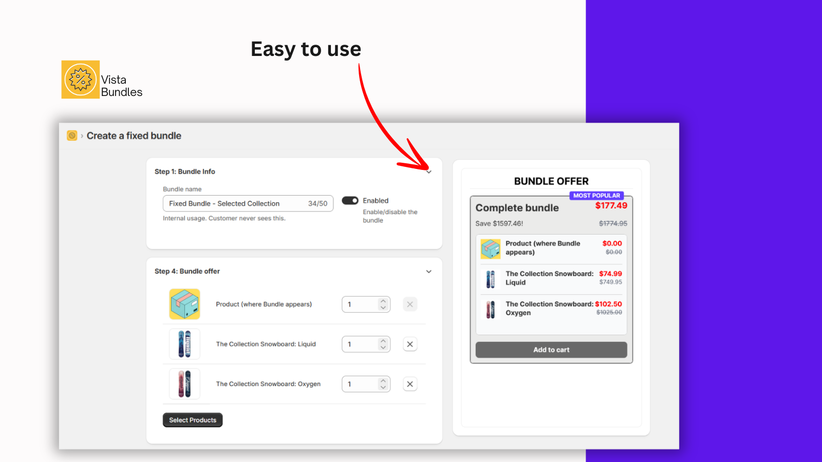 Create fixed bundle configuration screen