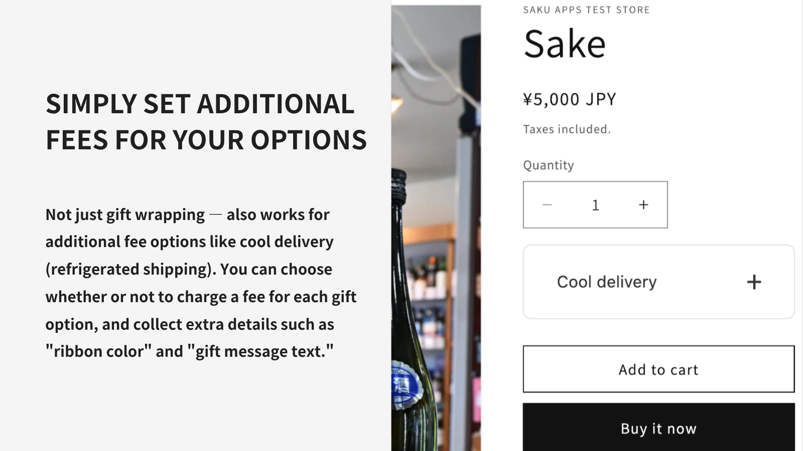 SAKU Simple Gift Options — Set option fees, simply and cleanly