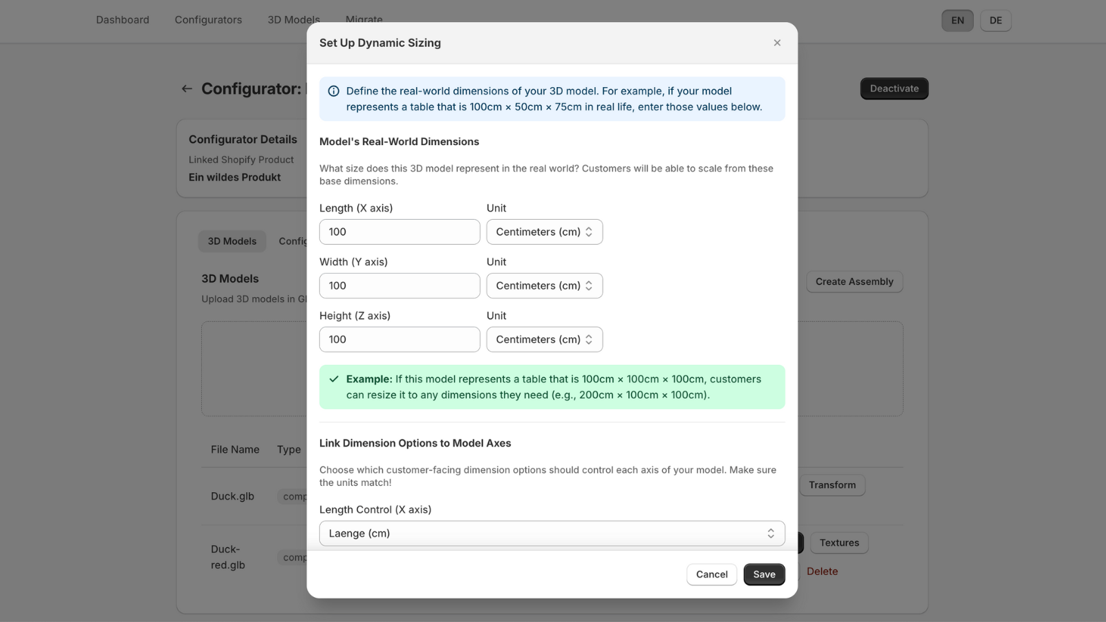 Create dimensions for 3D models