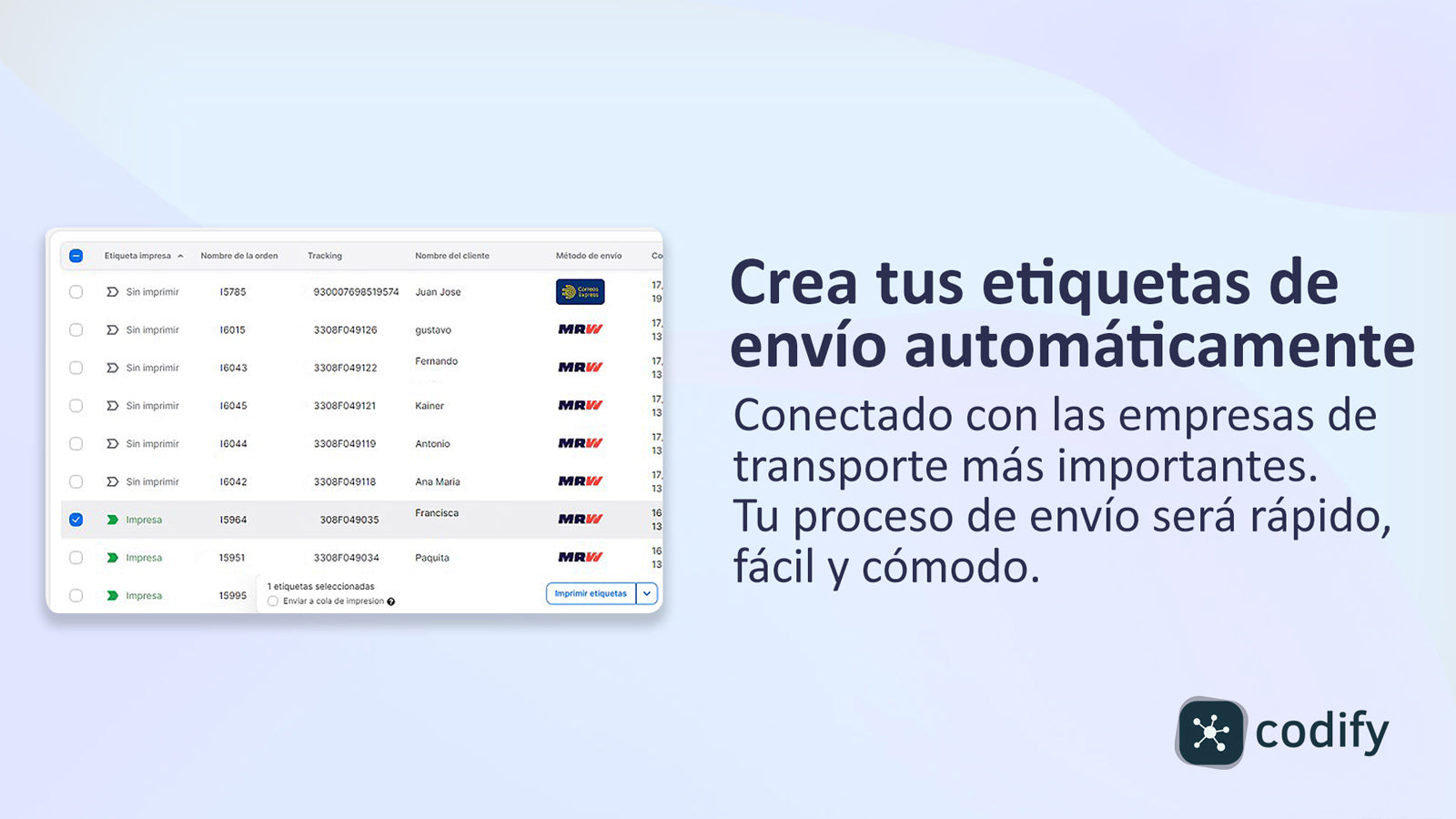 Crea tus etiquetas de envío automáticamente