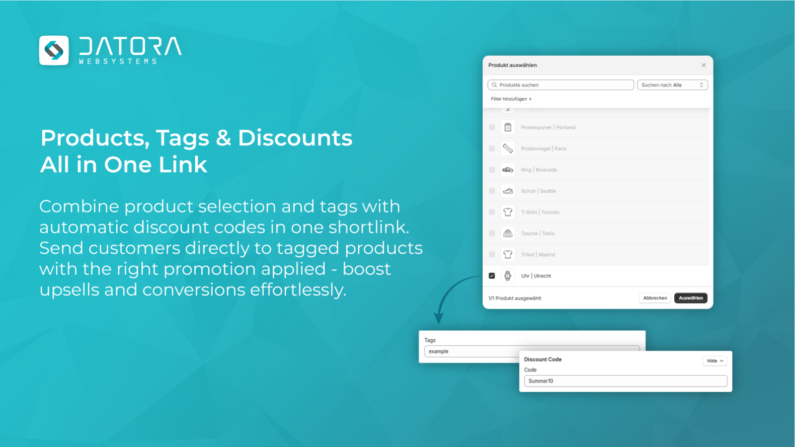 Products, Tags & Discounts All in One Link