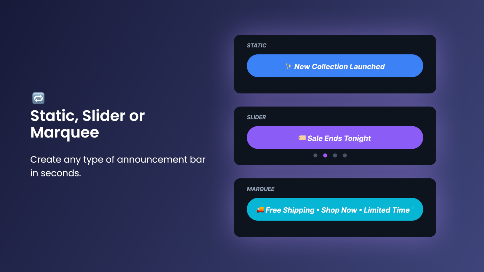 Static Slider Marquee