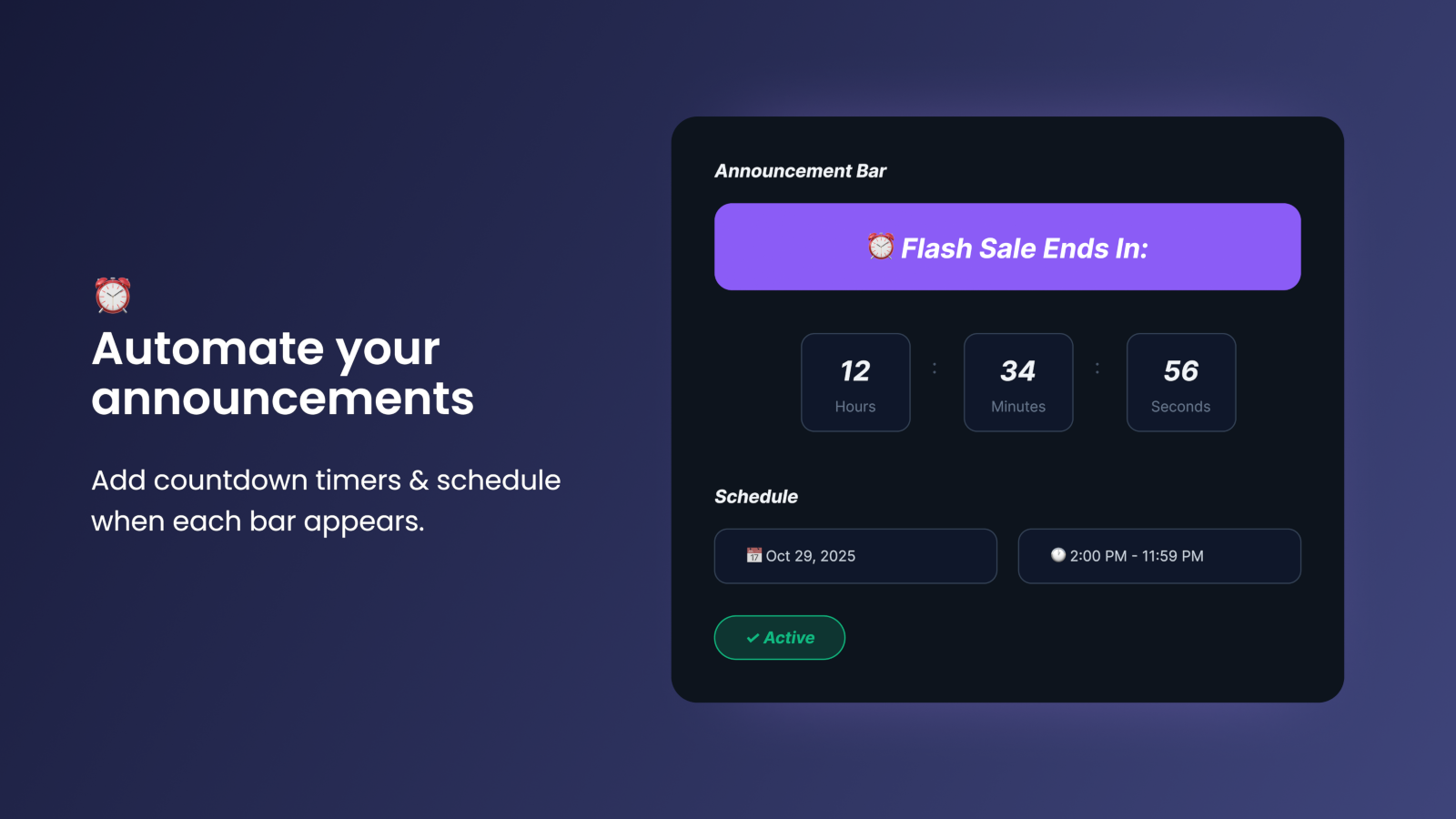 Automate your announcement Bars
