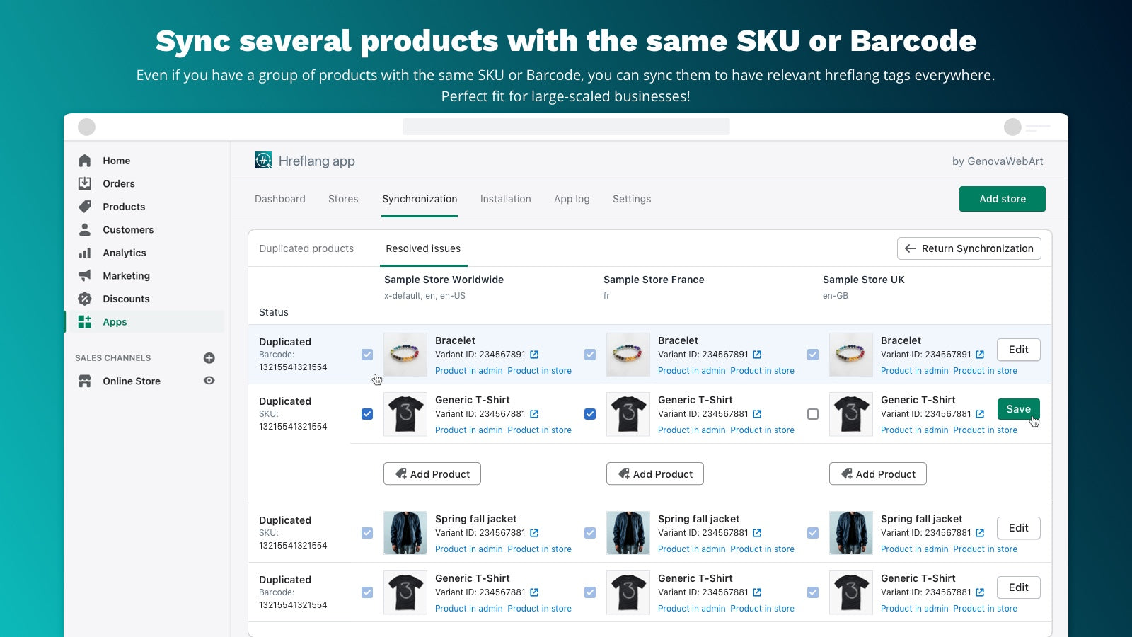 Sync content in international and multi-language stores