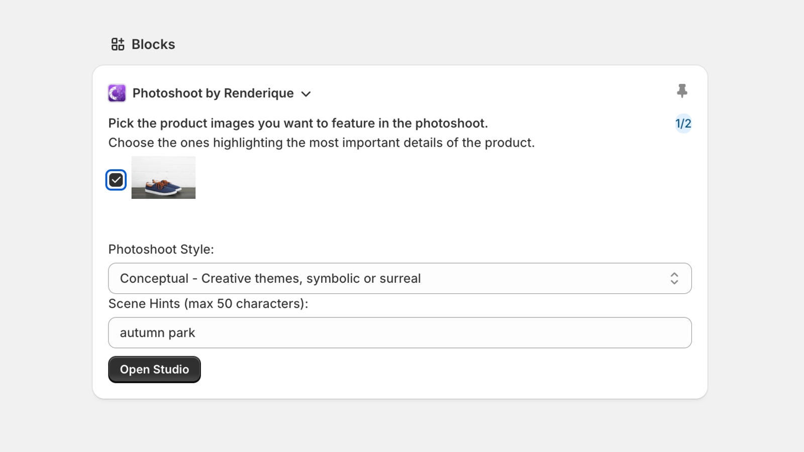 Renderique easy configuration
