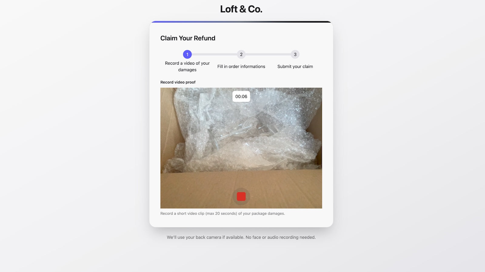 Return portal with deepfake protection