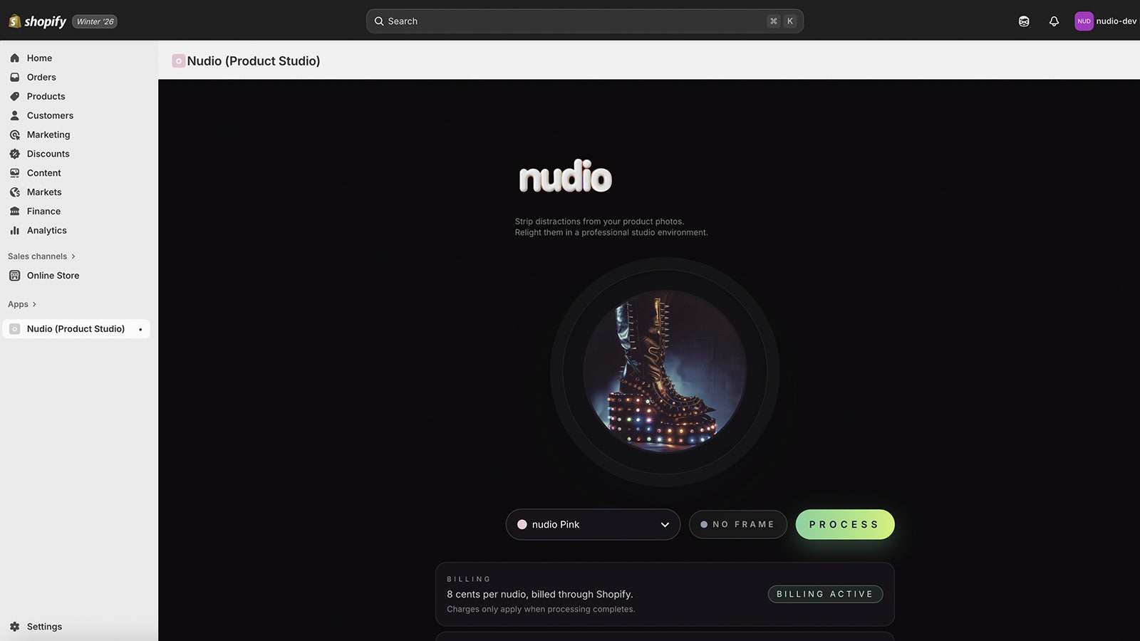 Nudio Application with boot image upload