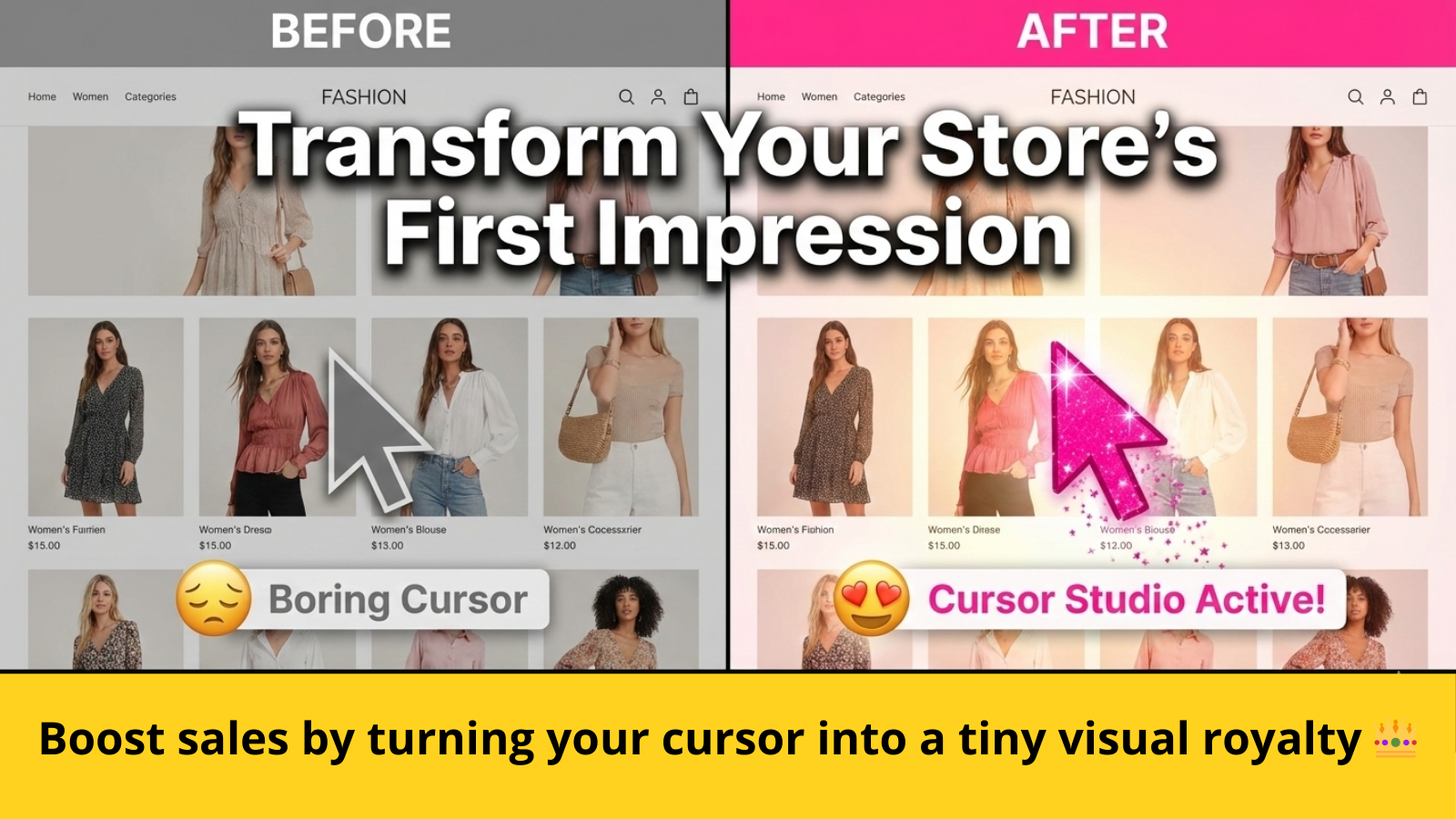 Make your store memorable with custom emoji cursors.