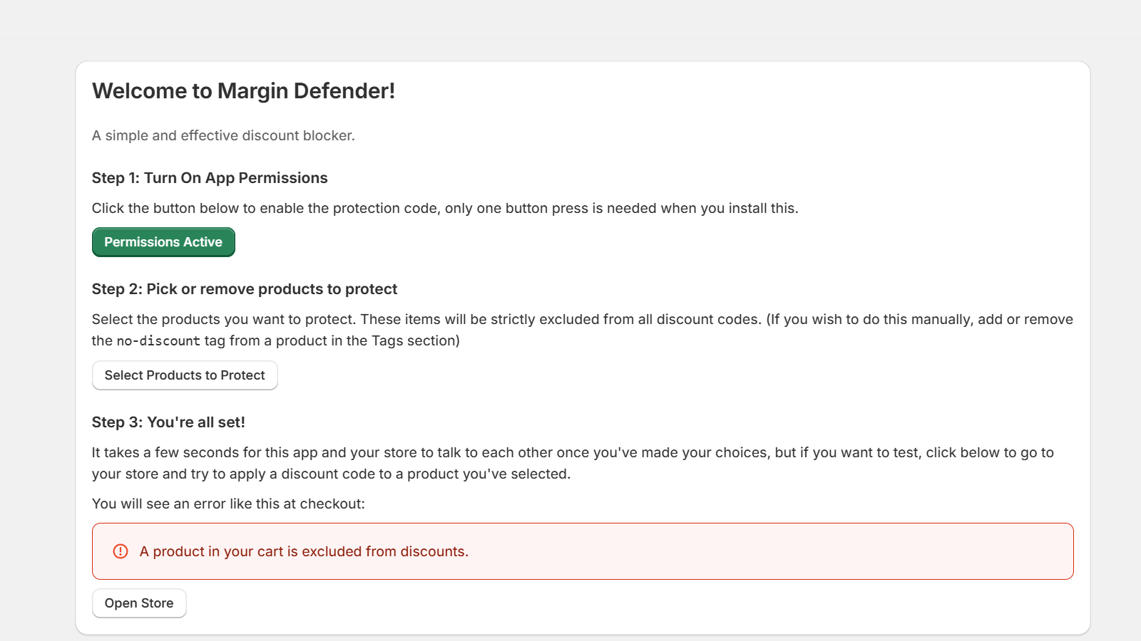 The Main Page, with step by step instructions