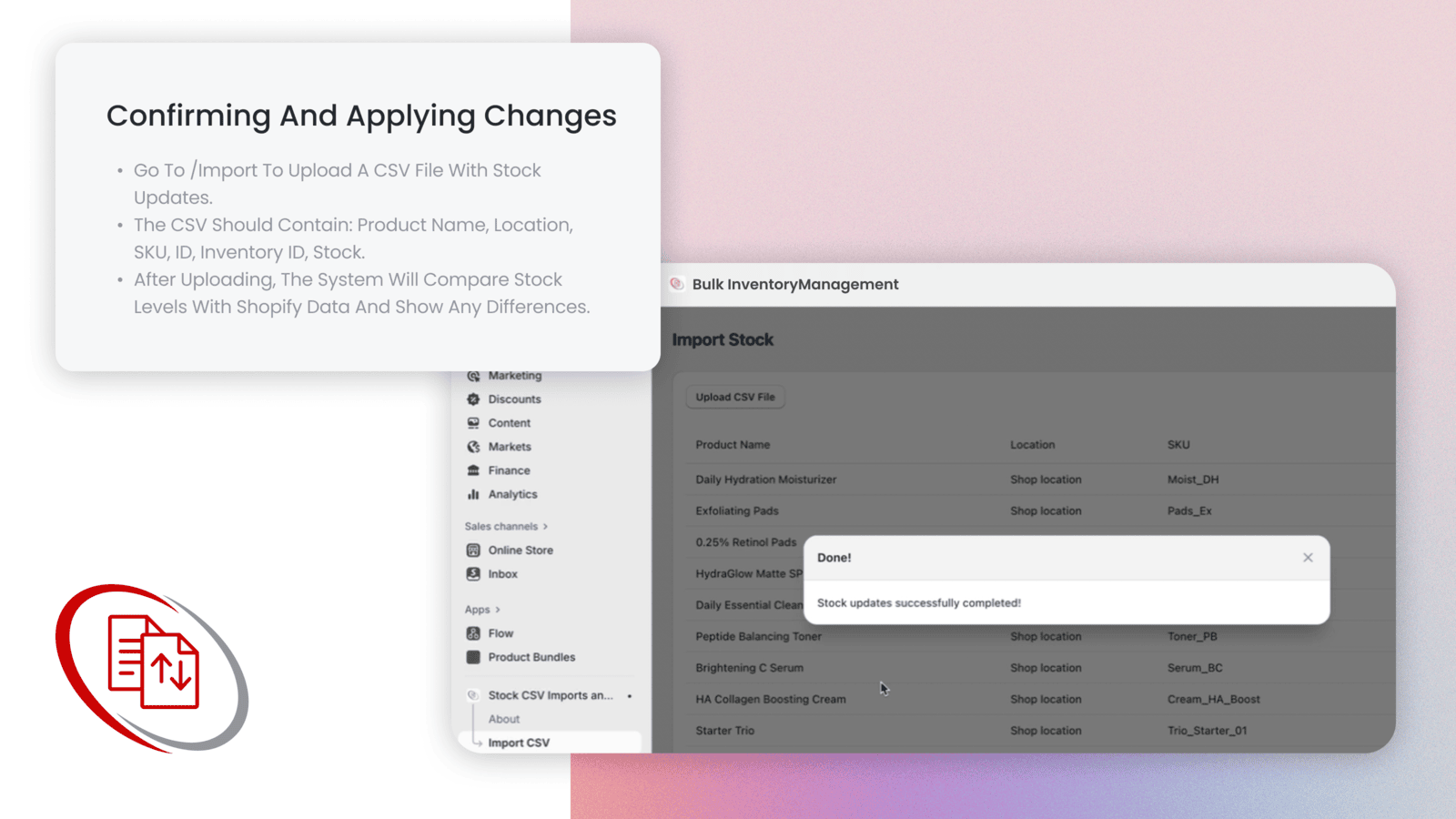 Confirm Update & Success 