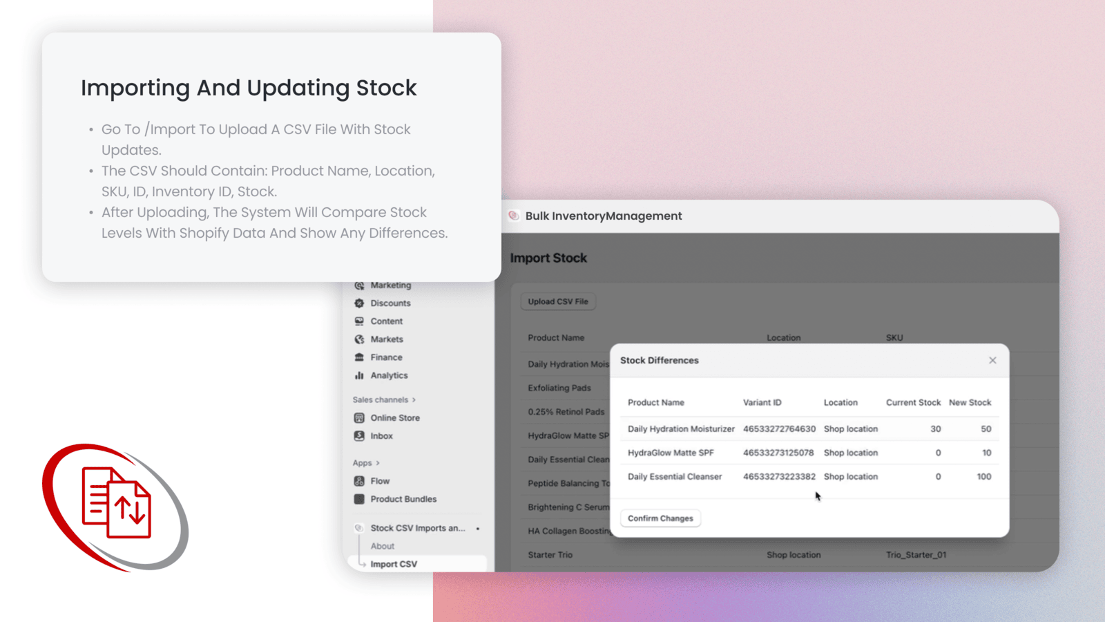 Preview Stock Differences