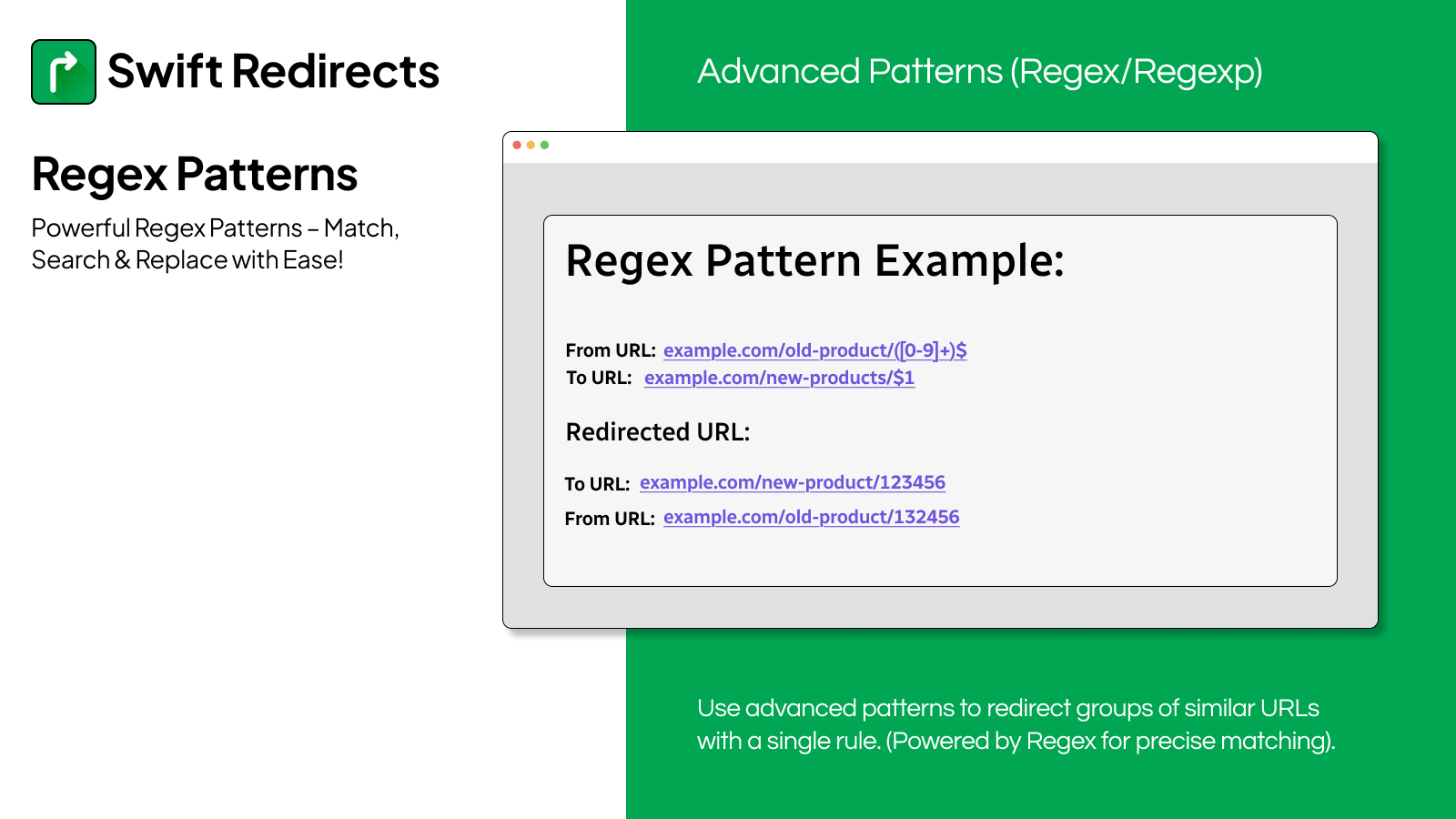 Reroute 404 errors with easy redirects to reduce bounce rates.