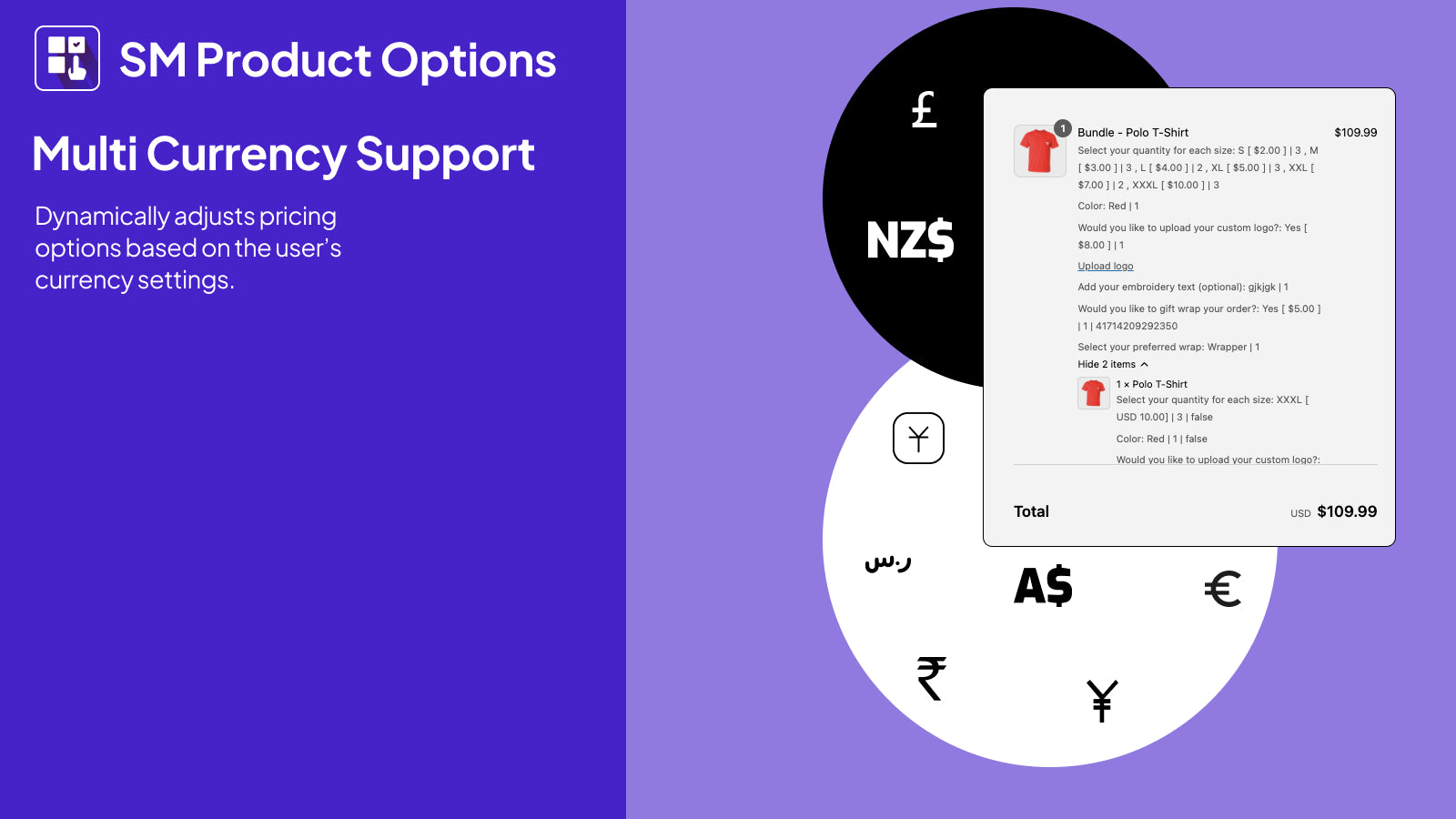 Pricing options auto-convert to user-specific currency