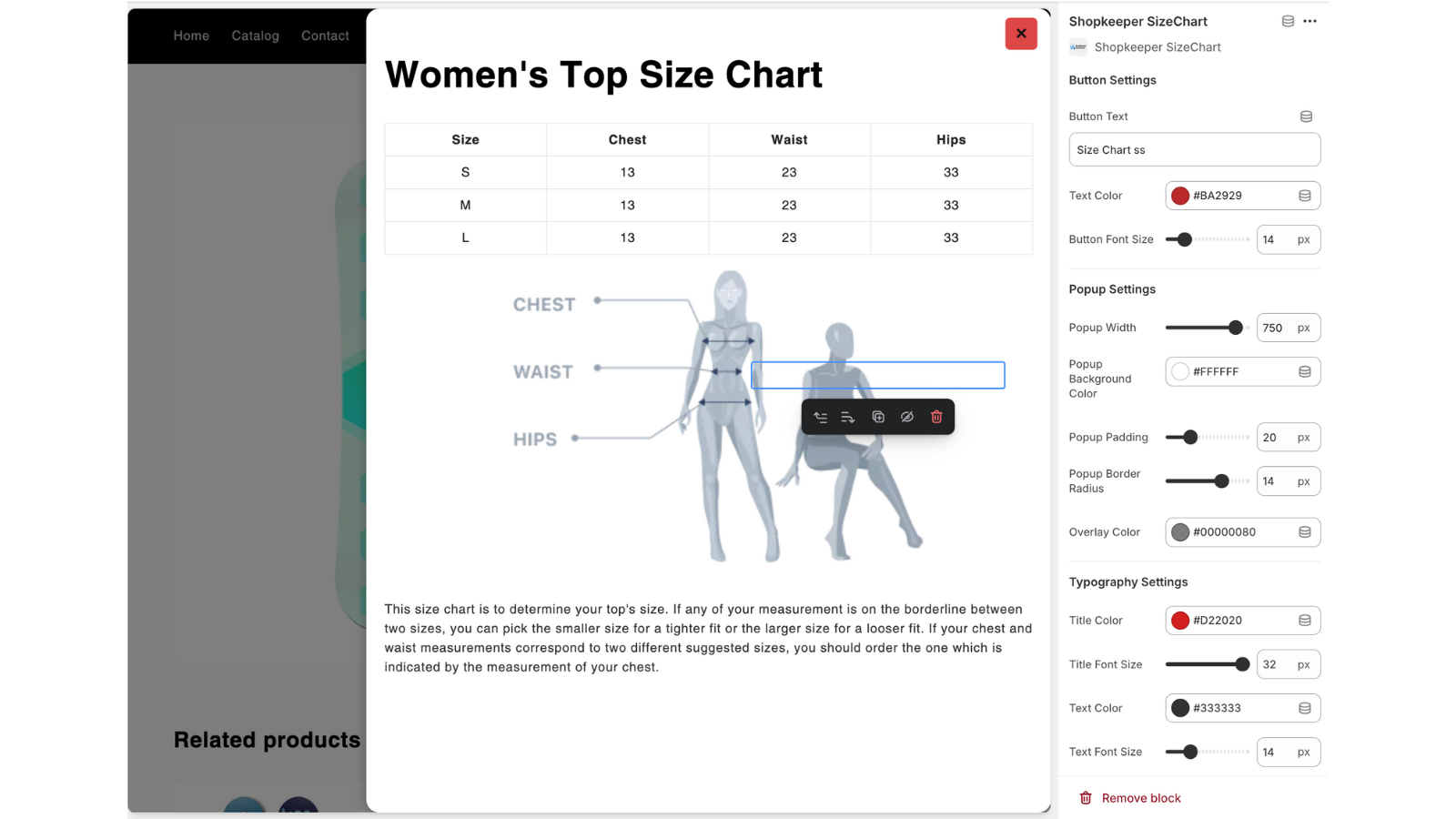 Store Frontend Customise sideslide