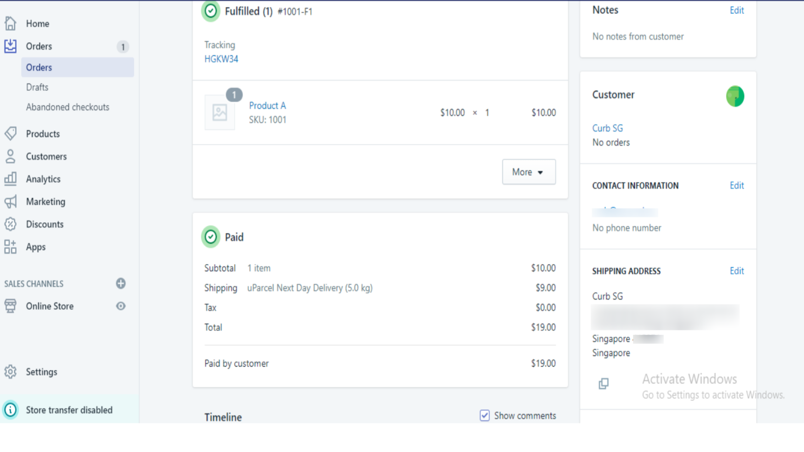 Shipping Methods and Tracking Link from uParcel