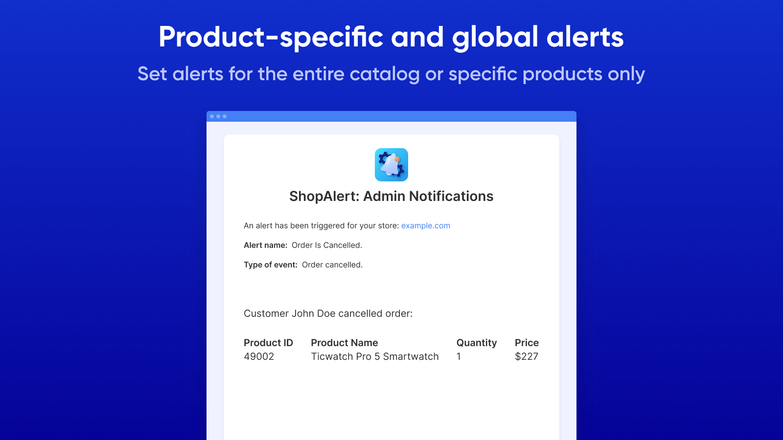 Get new order notifications about all or specific products only