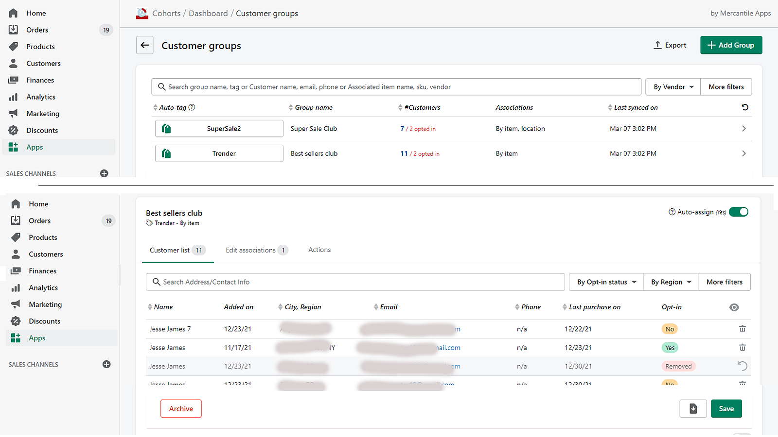 manage customer groups