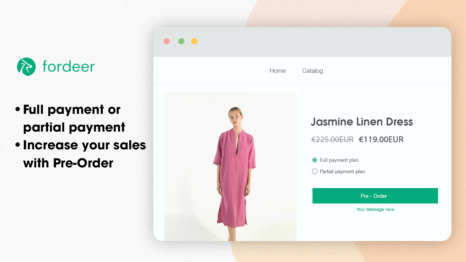 Full payment or partial payment.