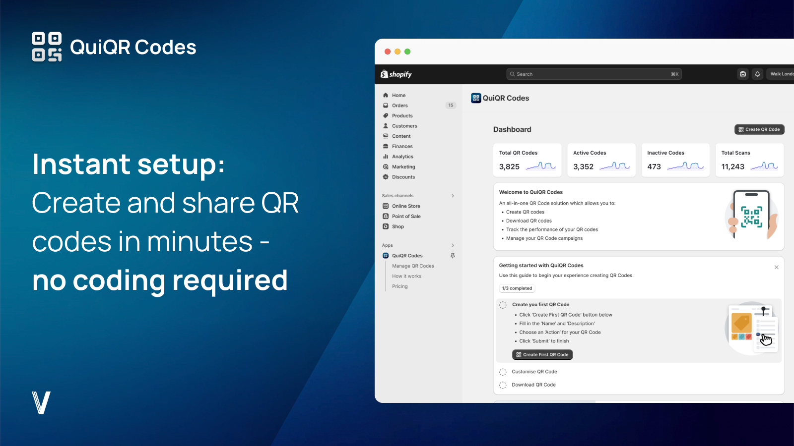 Instant setup: Create and share QR codes in minutes - no coding