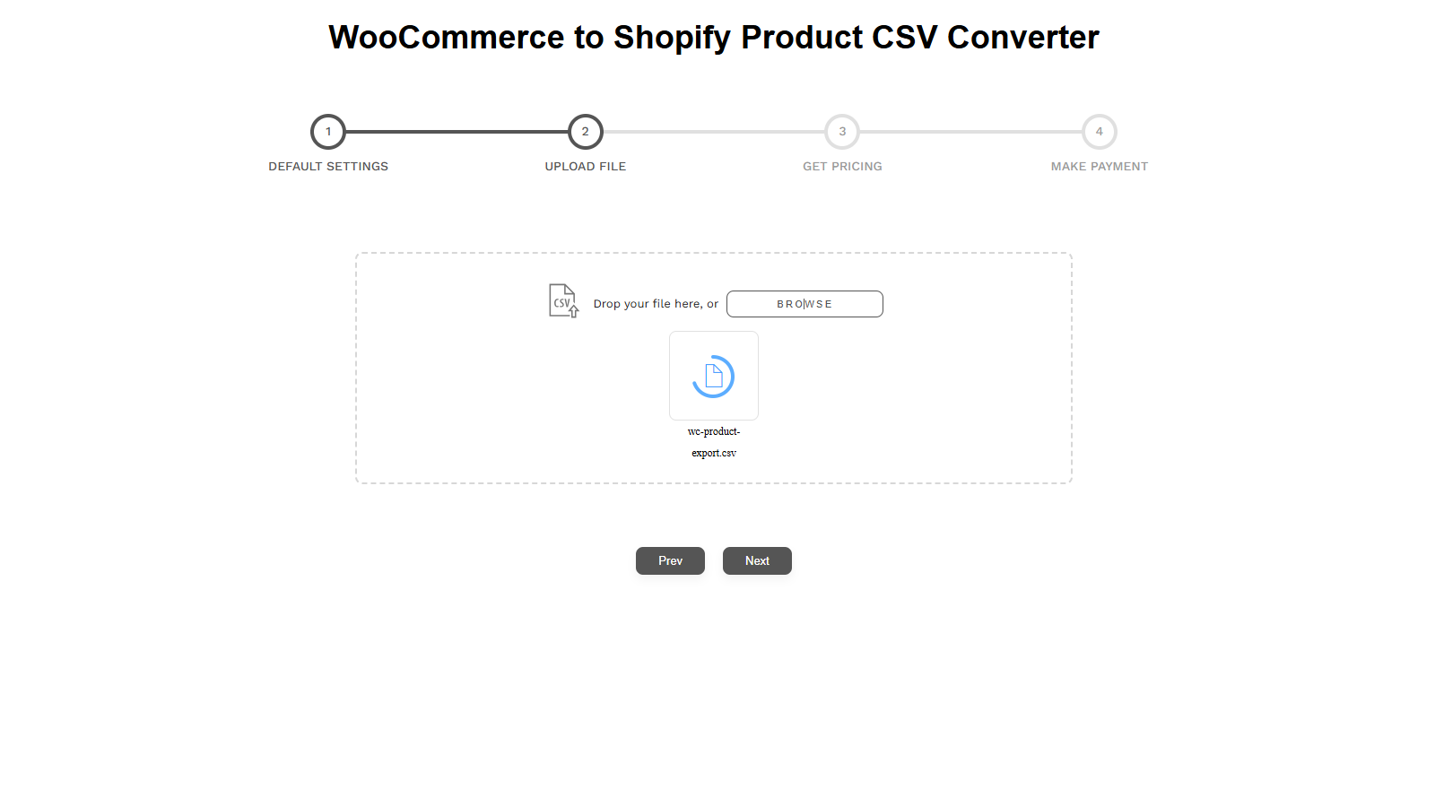 Upload Woo Product CSV
