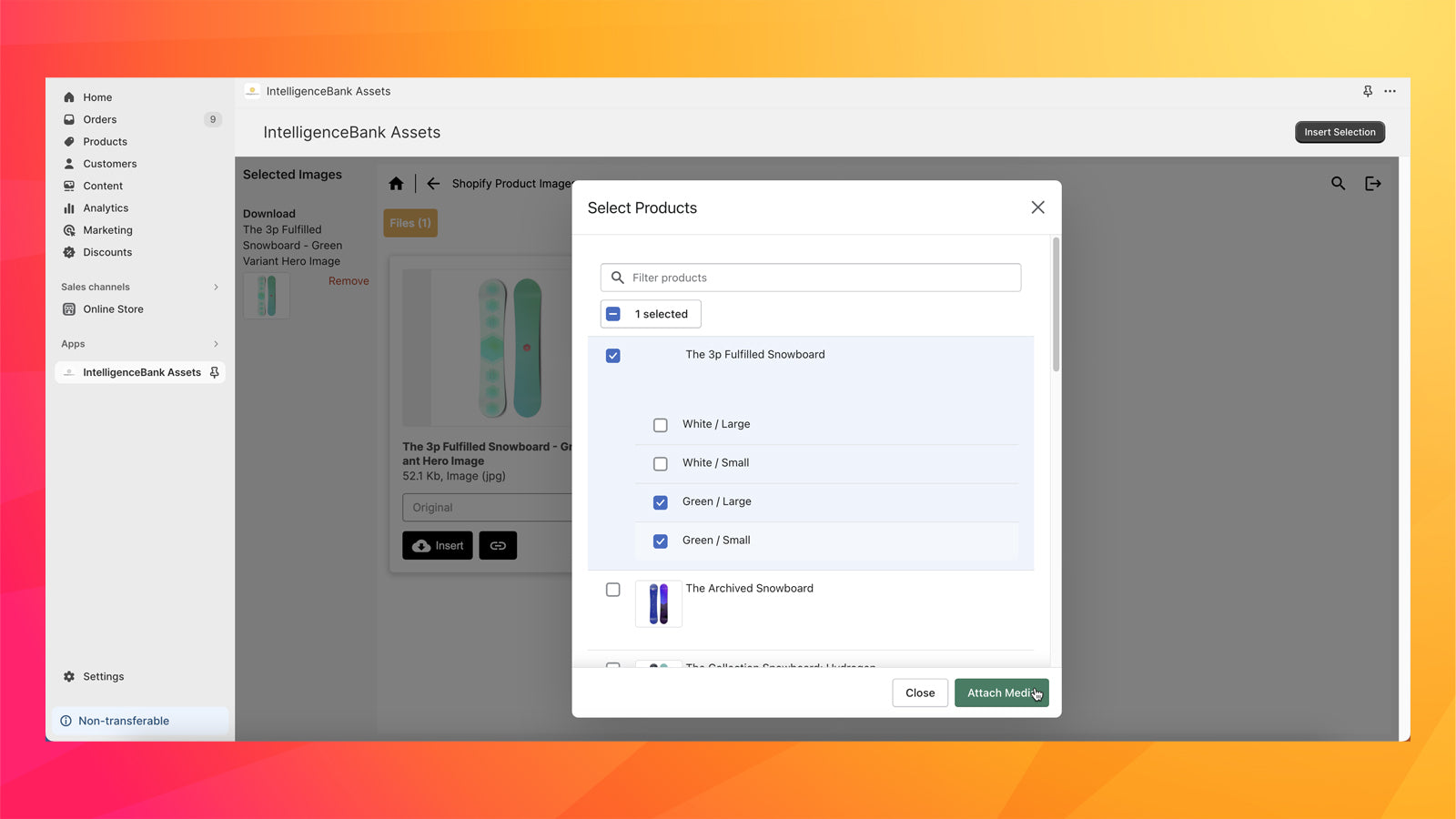 Insert assets and attach to products