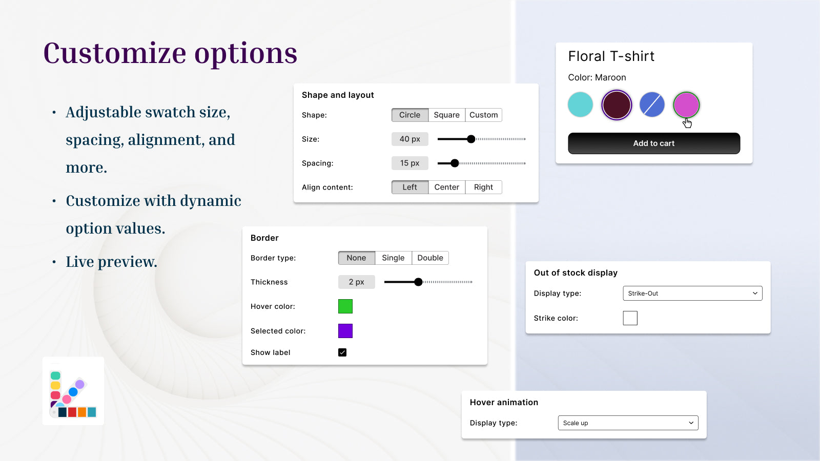 Eazy swatches - Design customization