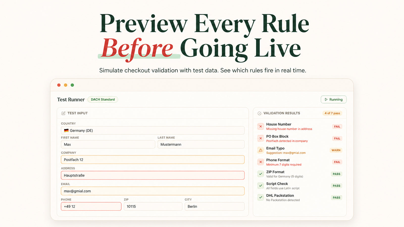 EL Address Validator App Rule Editor