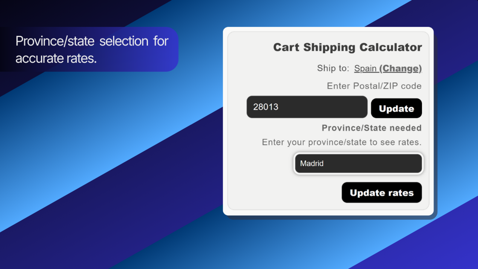Province/state selection required to calculate rates.