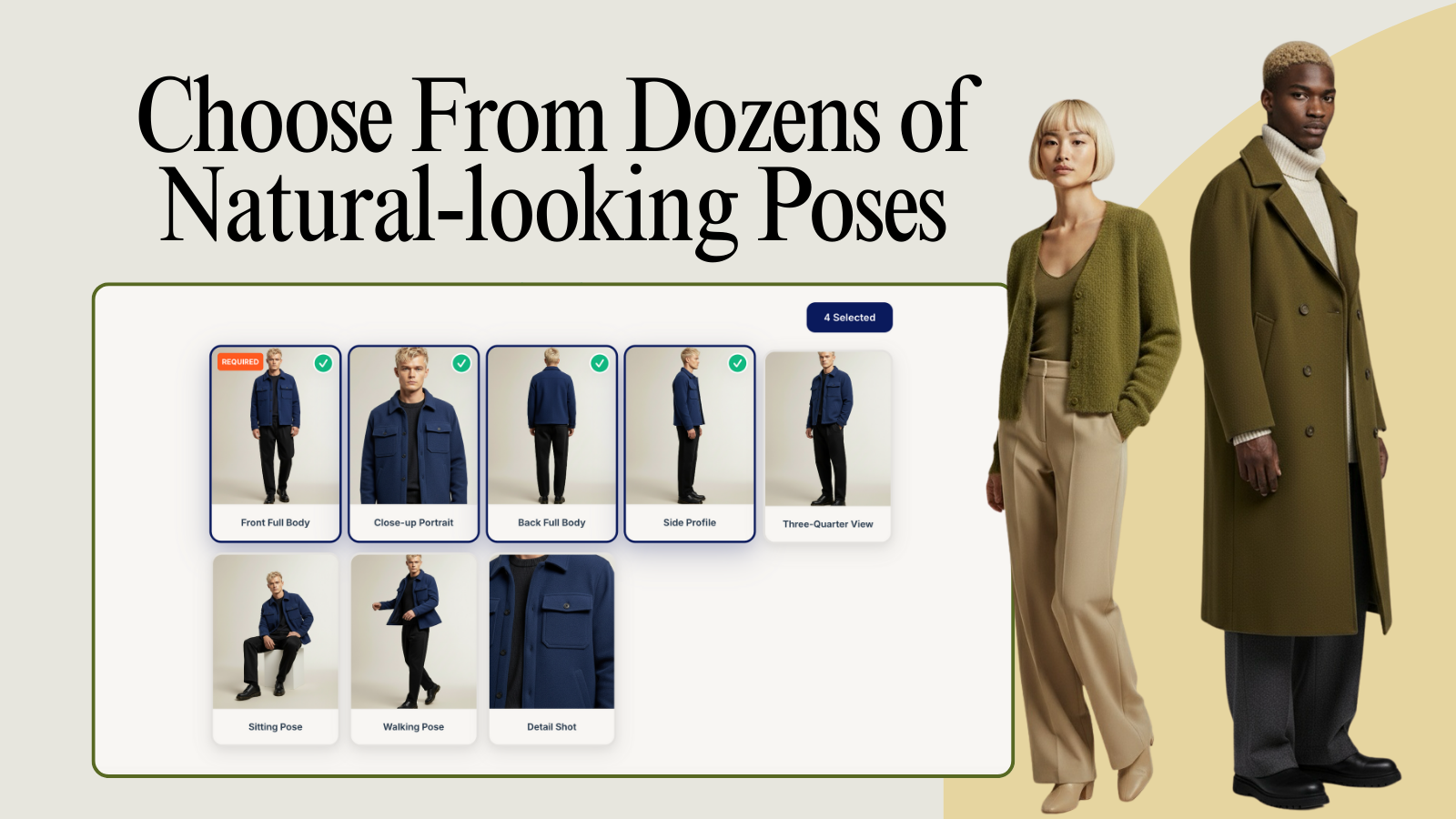 screenshot of attired showing pose selection