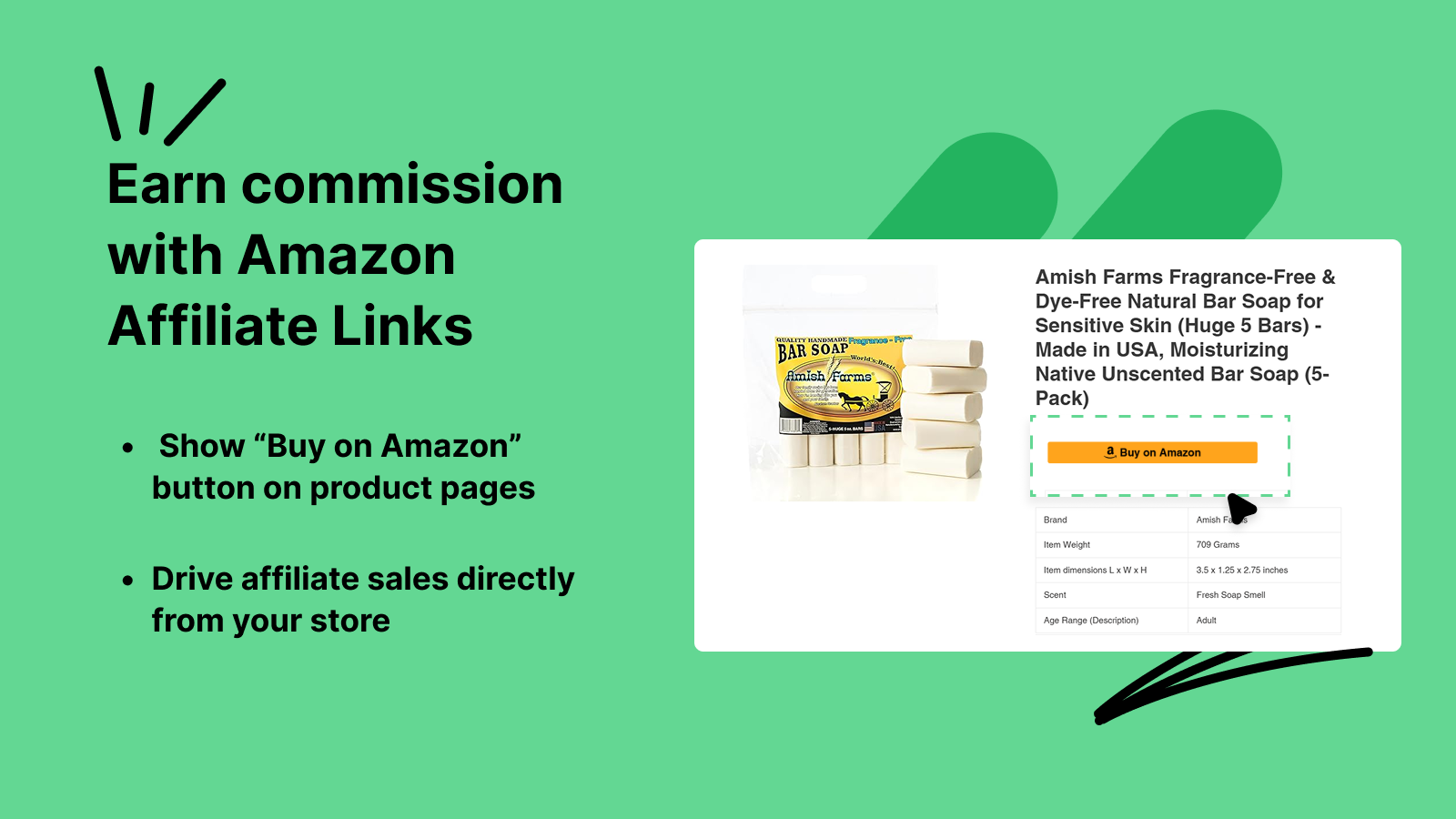  Show “Buy on Amazon” button on product pages