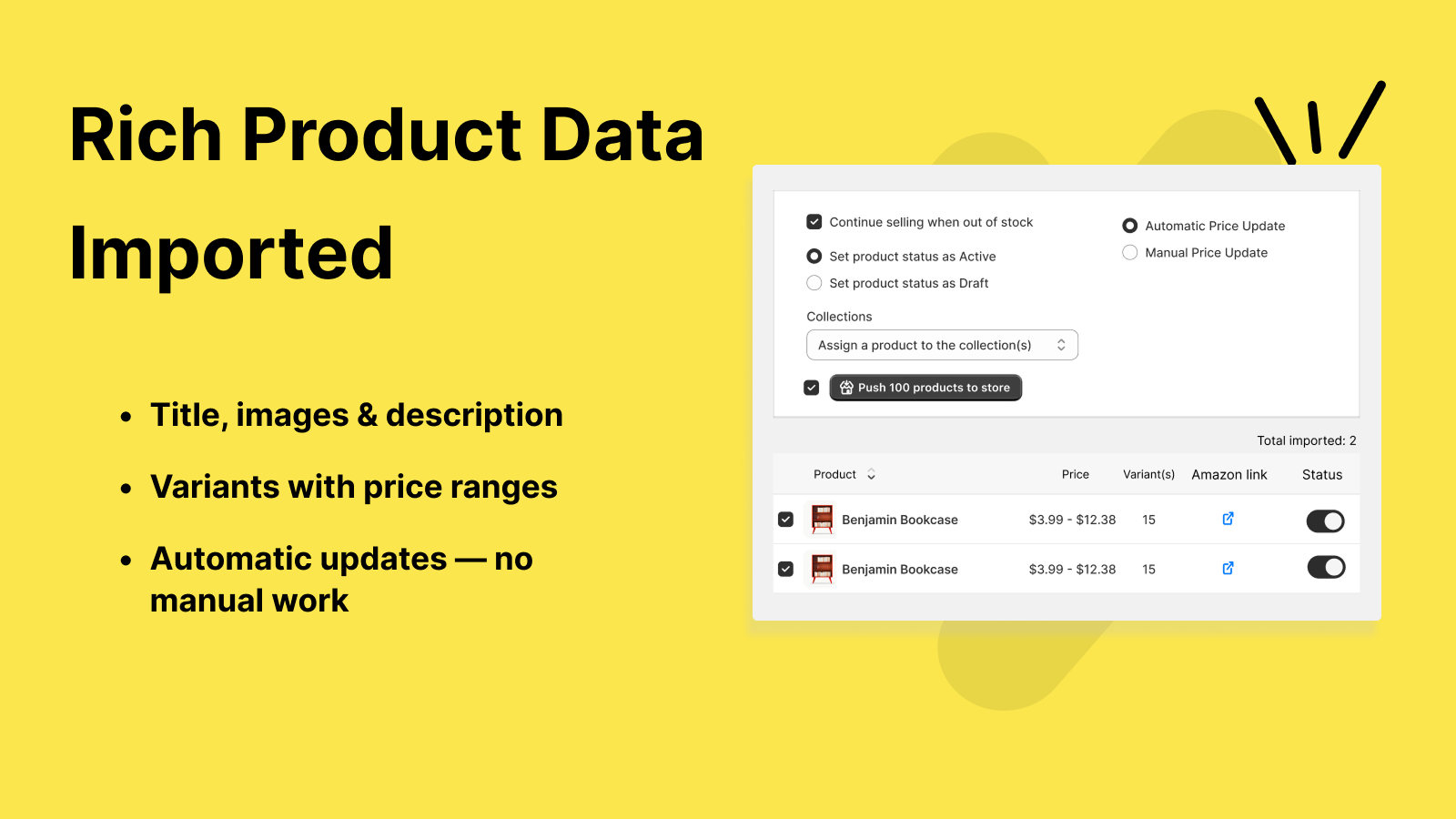 Rich Amazon product Data Imported