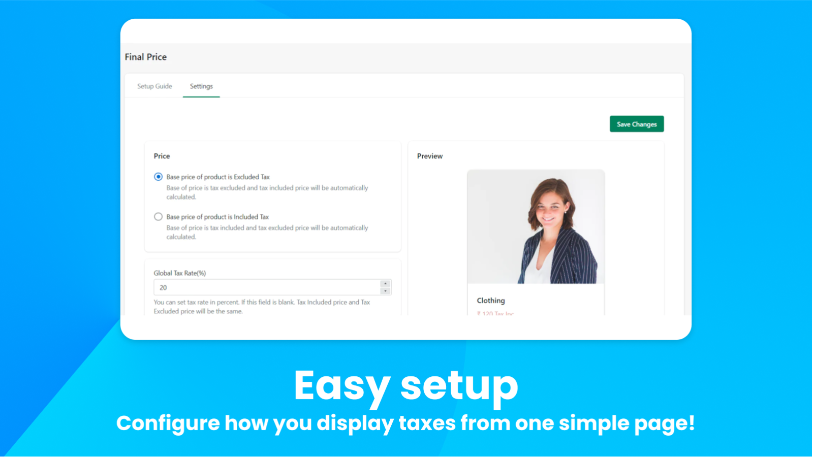 customize tax percentage of products with easy setup