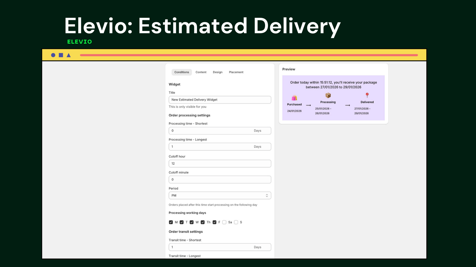 Elevio: Estimated Delivery